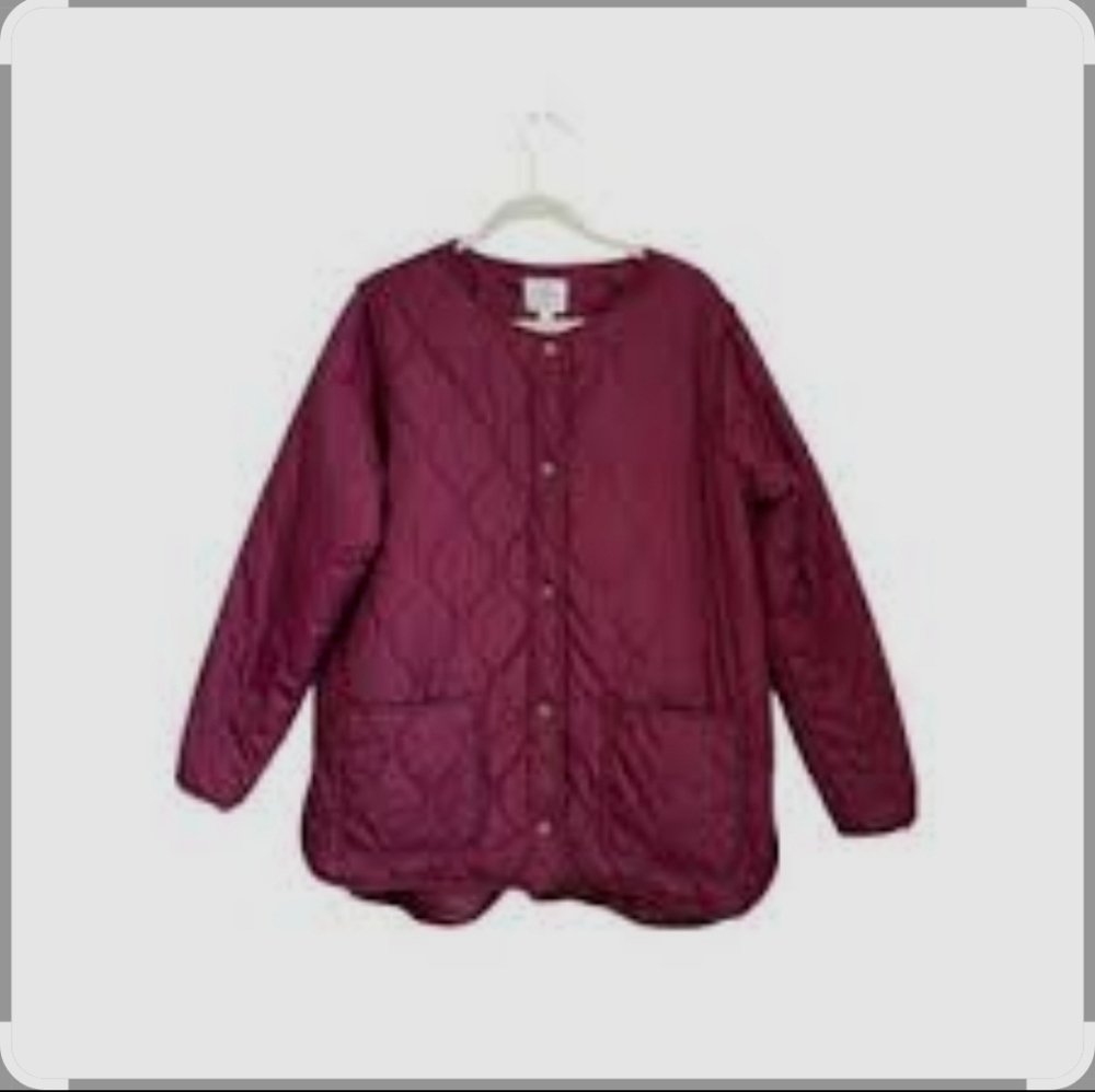 St Jhon's Bay Quilted Burgundy Jacket